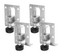 LOEFLIFA Niveleurs de Meubles 4pcs en Acier Argent, réglables, pour réparer Les Meubles déséquilibrés, Installation Facile, pour Bureaux et étagères, Compatible avec sols variés