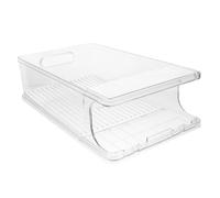 LOEFLIFA Organisateur De Réfrigérateur Empilable à Roulette Pour Canettes De Boisson Boîte De Rangement Transparente Pour Frigo Et Bureau