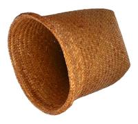 LOEFLIFA Panier à Papier Tressé en Rotin Naturel, Corbeille de Bureau Décorative Moyenne Taille, Conteneur à Déchets Simple et Élégant pour Salon, Chambre ou Salle de Bain, Rangement