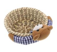 LOEFLIFA Panier de Rangement Ours Tissée Conteneur Décoratif pour Vêtements Accessoires Panier Multifonctionnel Rotin Charmant pour Chambre Maison
