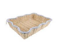 LOEFLIFA Panier de Rangement Tressé Main Corde Plateau Décoratif et Fonctionnel pour Cuisine Panier Polyvalent Style Campagne pour Snacks