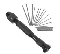 LOEFLIFA Perceuse Manuelle en Métal Noir 20 Forets Miniatures - Jeu de Petits Forets Rotatifs pour Perçage Précis sur Bois Bijoux Perles de Noyer - Outil Portable pour Bricolage et