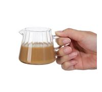 LOEFLIFA Pichet à Lait Verre Borosilicate Pot Mousseur Transparent Élégant Crémier Résistant pour Petit-déjeuner et Préparation de Café