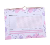 LOEFLIFA Planificateur Sans Date Habit Tracker Calendrier Objectifs Journal Activité pour Étudiants Enseignants et Familles Format Compact Rose Blanc