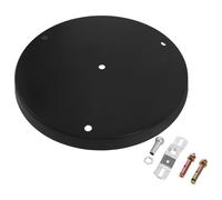 LOEFLIFA Rosace de plafonnier ronde en fer avec trou triple, diamètre 28 cm, avec vis, pour suspension multi-têtes en salle à manger, finition noir sophistiqué