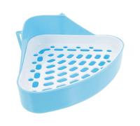 LOEFLIFA Toilettes pour Petits Animaux en Plastique Triangulaires, Bac à Litière Bleu, Compact et Écologique, Adapté pour Lapins, Cochons d'Inde et Chinchillas, Apprentissage Propreté