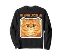l'oeil latéral du Chat Roux Funny Mad Feline Sweatshirt