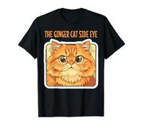l'oeil latéral du Chat Roux Funny Mad Feline T-Shirt Graphique avec Valeur