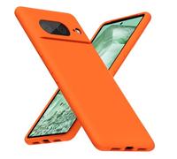 LoeoeL Coque de téléphone en silicone pour Google Pixel 8, orange fluo fluorescent, couleur vive, gel gelée, minimaliste, ultra mince, uni, mat, TPU souple, poignée en caoutchouc, jolie coque d'été