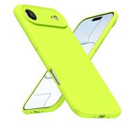 LoeoeL Coque de téléphone en silicone pour iPhone 17 Air - Vert citron fluo - Couleur vive - TPU mat - Minimaliste - Ultra fine - En gel de caoutchouc souple - Pour femme et homme - Protection