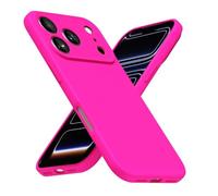 LoeoeL Coque de téléphone en silicone pour iPhone 17 Pro Max/18 Pro Max, fluorescent, rose vif, couleur vive, TPU mat, minimaliste, ultra fine, en gel de caoutchouc souple, pour femme, coque