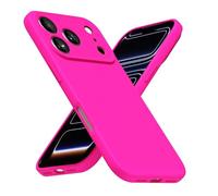 LoeoeL Coque de téléphone en silicone pour iPhone 17 Pro Max, rose fluo fluo rose vif couleur mate TPU, minimaliste ultra fine en gel de caoutchouc souple pour femme et homme, coque de protection pour