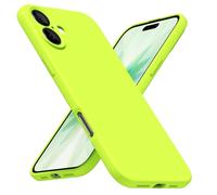 LoeoeL Coque de téléphone en silicone pour iPhone 17, vert citron fluo, couleur vive, TPU mat, minimaliste, ultra fine, en gel de caoutchouc souple, jolie coque pour femme et homme, protection