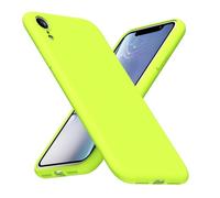 LoeoeL Coque de téléphone en silicone pour iPhone XR, vert citron fluo, couleur vive, TPU mat, minimaliste, ultra fine, en gel de caoutchouc souple, jolie coque pour femme et homme, protection