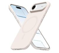 LoeoeL Coque en silicone pour iPhone 17 Air compatible avec Magsafe, jolie fine et magnétique en gel de caoutchouc souple pour femmes et filles, coque rigide en TPU de couleur unie brillante, beige