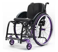 LOERSS Fauteuil Roulant Manuel Léger, Fauteuil Roulant De Sport Ultra Léger Tout Terrain Portable, Fauteuil Roulant Pliable, Fauteuils Roulants De Transport avec Anti-Bascule(Purple B,43cm/17in)