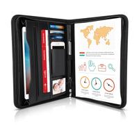 LOETAD Porte Documents A4 Homme Organiseur de Documents en Cuir pour Bureau Agenda d'Affaire Entretiens Réunions Conférences Support de Presse-Papiers et Poch de Téléphone Portable