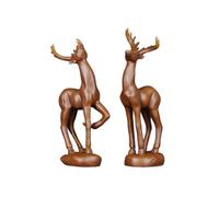 loeusjfnr Décor de Statue Ornements de cerf sculptés en Bois Paire Cerfs Prune Palissandre Décorations d'entrée Maison d'armoire à vin(Rosewood,S)