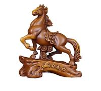 loeusjfnr Décor de Statue Statue en Bois Massif, Animal, Cheval, Ornement, Salon, entrée, Meuble TV, décoration, Bureau, Artisanat(Rosewood,L)