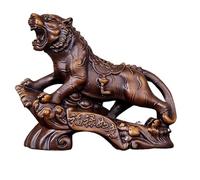 loeusjfnr Décor de Statue Statue en Bois Massif, Ornements Forme d'animal Tigre, Artisanat Poire, mobilier de Bureau à Domicile(Rosewood,S)