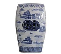 loeusjfnr Tabouret de Jardin Tabouret à Langer en Porcelaine céladon Peint à la Main Tabouret de Tambour en céramique Tabouret de Dressage Jetée de Tambour Tabouret Court Tabouret Rond Poufs(B)