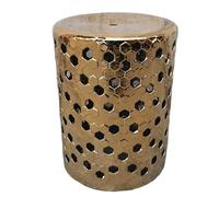 loeusjfnr Tabouret de Jardin Tabouret de Tambour en céramique dorée par galvanoplastie Chinoise, Meuble créatif, Chaise Creuse, Tabouret Rond en Porcelaine Poufs