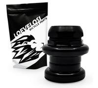 LOEVELOSI Ensemble de direction de vélo 1 pouce Noir Jeu de direction de vélo de course Filetage Ensemble de roulements Rétro Tête de direction Roulements 1" Black Bicycle Headset