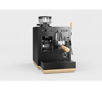 Loewe aura.pure, machine à espresso, machine à porte-filtre avec mousseur à lait, broyeur intégré, pression d'extraction de 15 bar, accessoires inclus, bois véritable