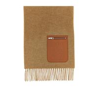 Loewe - Écharpe en laine et cachemire avec poche - Femme - Accessoires - Beige - Taille: ONE Size