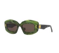 Loewe Femme Sunglass Chunky Anagram LW40114I - Couleur du Monture: Vert, Couleur de Lentille: Brun