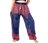 Lofbaz Femme Drawstring Rose 1 Harem Boho Génie Pantalon Bleu foncé XL