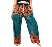 Lofbaz Femme Drawstring Rose 1 Harem Boho Génie Pantalon Teal Vert 2XL