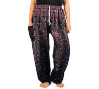 Lofbaz Femme Peacock 1 Drawstring Harem Boho Pantalon Bleu Foncé 4XL