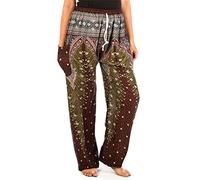 Lofbaz Femme Peacock 1 Drawstring Harem Boho Pantalon Marron L