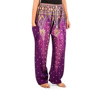Lofbaz Femme Peacock 1 Drawstring Harem Boho Pantalon Marron L