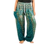 Lofbaz Femme Peacock 1 Drawstring Harem Boho Pantalon Teal Vert S