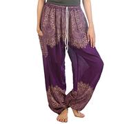 Lofbaz Femme Peacock 2 Drawstring Harem Boho Pantalon Violet 3XL