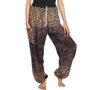 Lofbaz Femme Rose 2 Drawstring Harem Génie Boho Pantalon Gris L