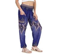 Lofbaz Femmes Diamant Yoga Aladdin Génie Bohémien Harem Pantalon Bleu 4XL