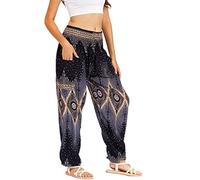 Lofbaz Femmes Diamant Yoga Aladdin Génie Bohémien Harem Pantalon Noir XL