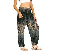 Lofbaz Femmes Diamant Yoga Aladdin Génie Bohémien Harem Pantalon Vert foncé XL