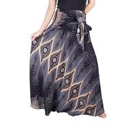 Lofbaz Femmes Longue Bohémien de Fleurs de Hippie Mignon - Eye Noir - OS