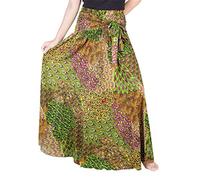 Lofbaz Femmes Longue Bohémien de Fleurs de Hippie Mignon - Paon coloré Vert Clair - OS