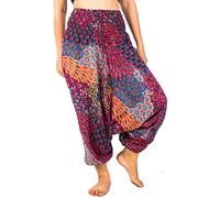 Lofbaz Femmes Paon Harem 2 en 1 Combinaison Pantalon Rose M