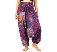 Lofbaz Femmes Paon Harem 2 en 1 Combinaison Pantalon Violet M