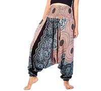 Lofbaz Femmes Rose 1 Smocked Taille 2 en 1 Harem Combinaison Pantalon Blanc 4XL
