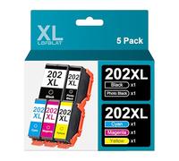 LOFBLAT 202XL Cartouches d'encre Compatibles pour Epson 202 XL Remplacement pour Epson Expression Premium XP-6105 XP-6100 XP-6000 XP-6005 Imprimante (1Noir 1Photo Noir 1Cyan 1Magenta 1Jaune)