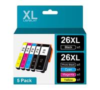 LOFBLAT 26XL 26 XL Cartouche Rechange pour Epson 26 XL pour XP-600 XP-510 | pour Expression Premium XP-600 XP-620 XP-510 XP-520 XP-820 XP-810 XP-800 XP-605 XP-615 XP-700 XP-720 XP600 XP6209 (Pack de 5)