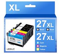 LOFBLAT 27XL Compatible Cartouches d'encre Remplacement pour Epson 27XL 27 XL pour Epson Workforce WF-3620DWF WF-3640DTWF WF-7110DTW WF-7210DTW WF-7610DWF (PGBK Noir Cyan Magenta Jaune,5 Pack)