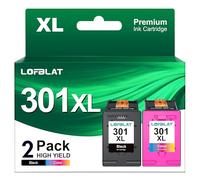 LOFBLAT 301 XL Cartouche d'encre Remplacement pour HP 301 XL Noir et Couleur Cartouche pour HP Envy 4500 4502 5530 pour HP DeskJet 2540 3050 pour HP OfficeJet 4630 (1 Noir 1 Couleur)